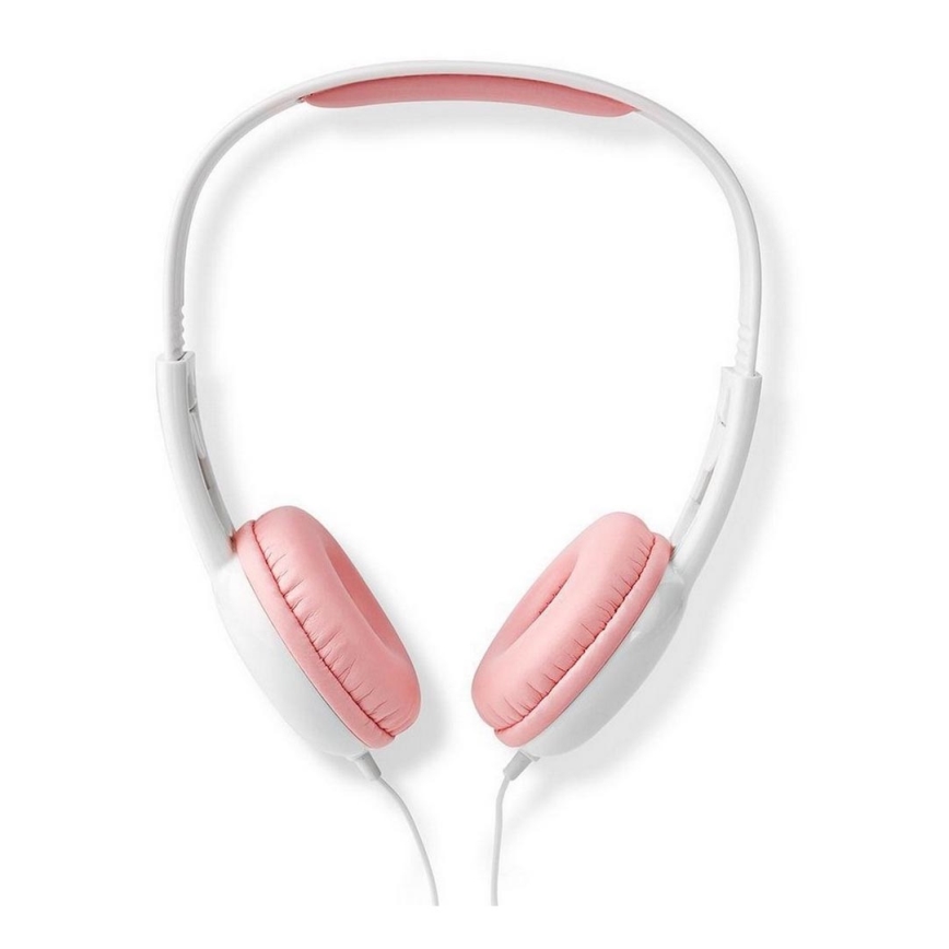 Casque filaire rose / blanc