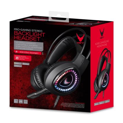 Casque gaming LED RGB VARR avec un micro