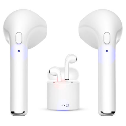 Écouteurs sans fil avec microphone IPX2 blanc 350 mAh + 2x 45 mAh