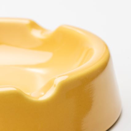 Cendrier en céramique 13 cm jaune