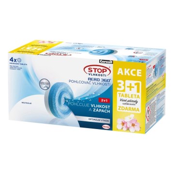 Ceresit - Tablettes pour déshumidificateur 2 en 1 AERO 360° 4x 450 g fleurs des prés