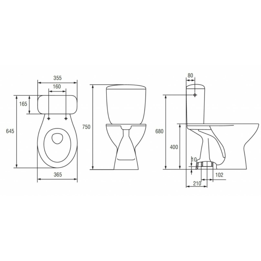 Cersanit K08-029 - WC sur pied avec abattant PRESIDENT céramique/blanc