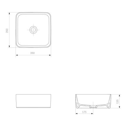 Cersanit K114-007-ECO - Lavabo à poser CREA 35x35 cm céramique/blanc brillant