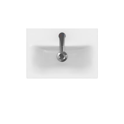 Cersanit K116-008 - MODUO SLIM 35x50 cm wastafel voor op het blad of wandmontage, keramiek, glanzend wit