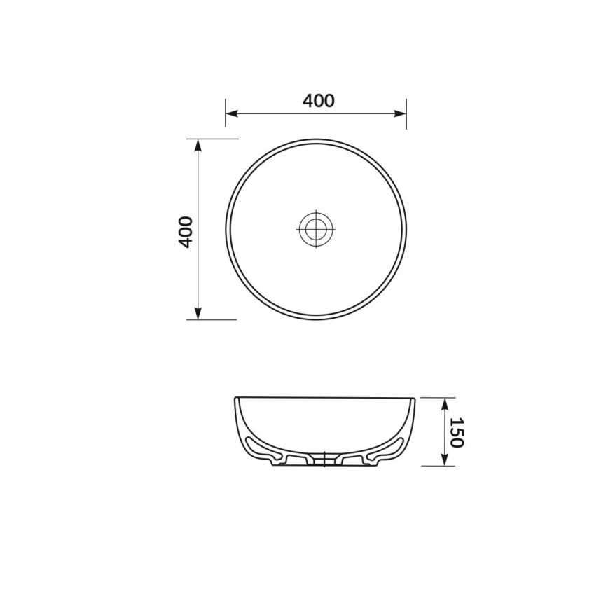 Cersanit K116-048-ECO - Opzetwastafel MODUO Ø 40 cm keramiek/glanzend wit