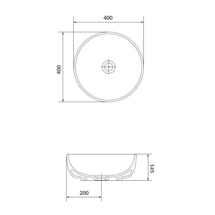 Cersanit K116-048 - Opbouwwastafel MODUO pr. 40 cm keramiek/glanzend wit