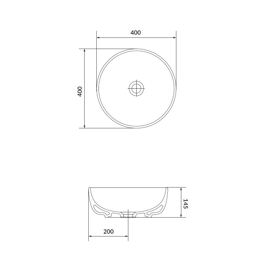 Cersanit K116-048 - Opbouwwastafel MODUO pr. 40 cm keramiek/glanzend wit