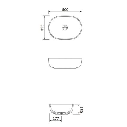 Cersanit K116-049 - Lavabo à poser MODUO 35,5x50 cm céramique/blanc brillant