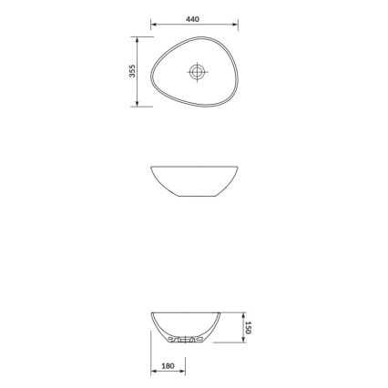 Cersanit K116-051 - Aanrecht wastafel MODUO 35,5x44 cm keramiek/glanzend wit