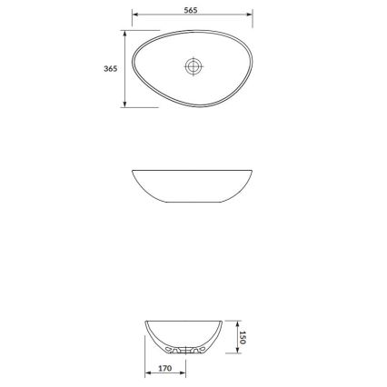 Cersanit K116-052 - Aanrecht wastafel MODUO 36,5x56,5 cm keramiek/glanzend wit