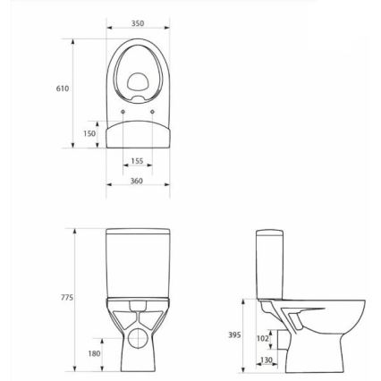 Cersanit K27-062 - Staand toilet PARVA keramiek/wit