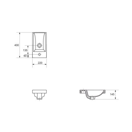 Cersanit K32-001-BOX - Wastafel opbouw/hangend COMO 22x40 cm keramiek/glanzend wit