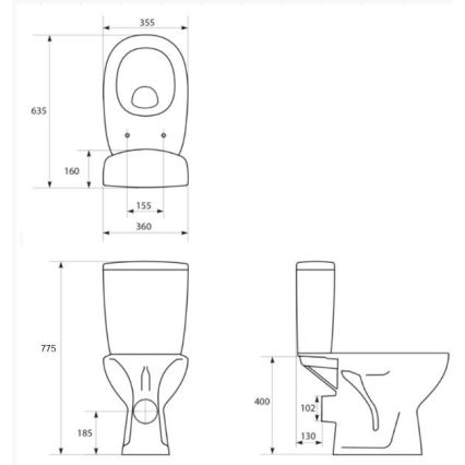 Cersanit K667-052 - Staande toilet met toiletzitting ARTECO keramiek/wit
