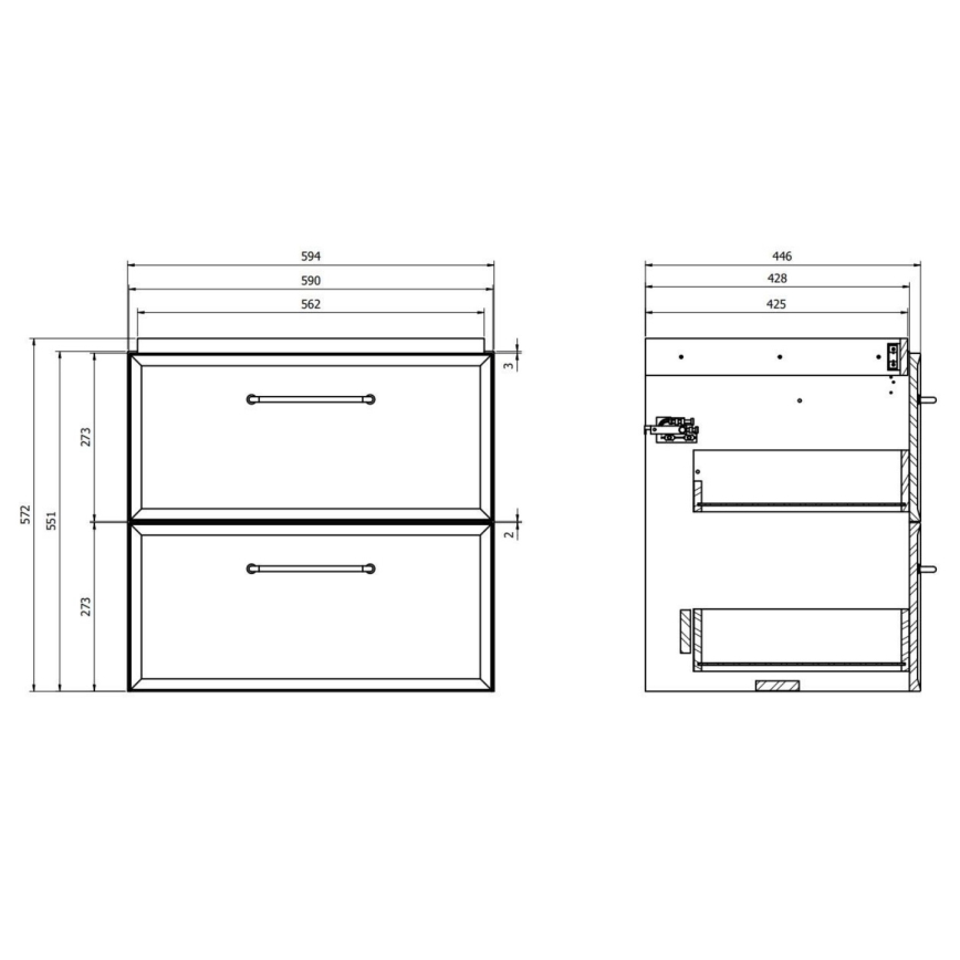 Cersanit S1021-003 - Meuble sous-vasque suspendu MILLE 60x45 cm menthe