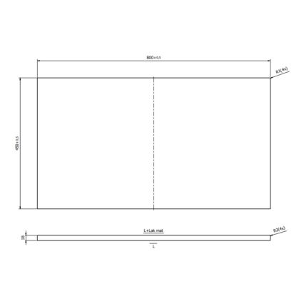 Cersanit S1021-014 - Plan supérieur pour meubles sous-vasque MILLE 80x45 cm, noir