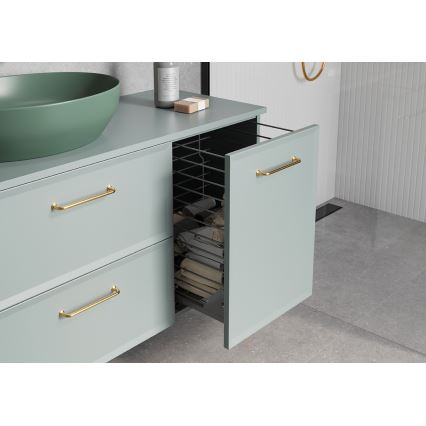 Cersanit S1022-010 - Meuble de salle de bains suspendu MILLE avec panier à linge, 40x55x45 cm, couleur menthe