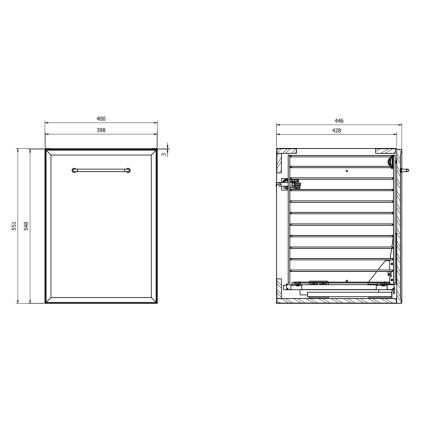 Cersanit S1022-011 - Armoire murale de salle de bains avec panier à linge MILLE 40 x 45 cm blanche