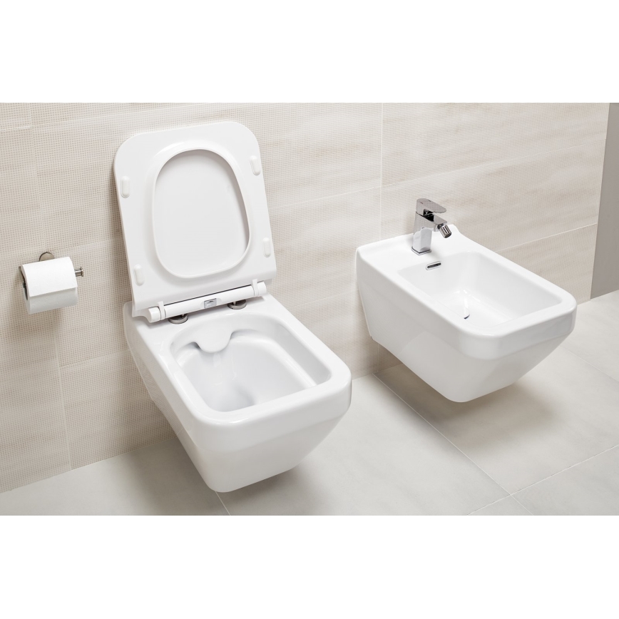 Cersanit S701-213-ECO - WC suspendu CREA avec abattant, céramique, blanc