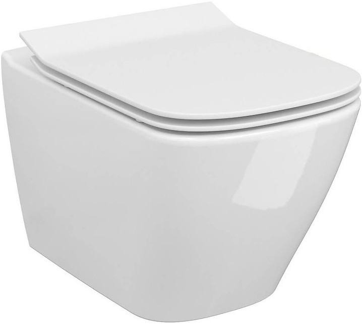 Cersanit S701-405 - Toilettes suspendues avec abattant CITY SQUARE céramique/blanc