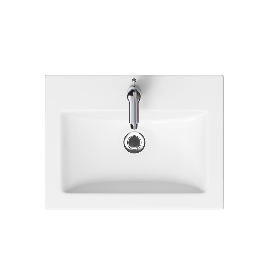 Cersanit S801-147-DSM - Meuble de salle de bains suspendu avec lavabo LARA 60 x 45 cm blanc