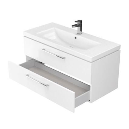 Cersanit S801-149-DSM - Meuble de salle de bains suspendu avec lavabo intégré LARA 80x45 cm blanc
