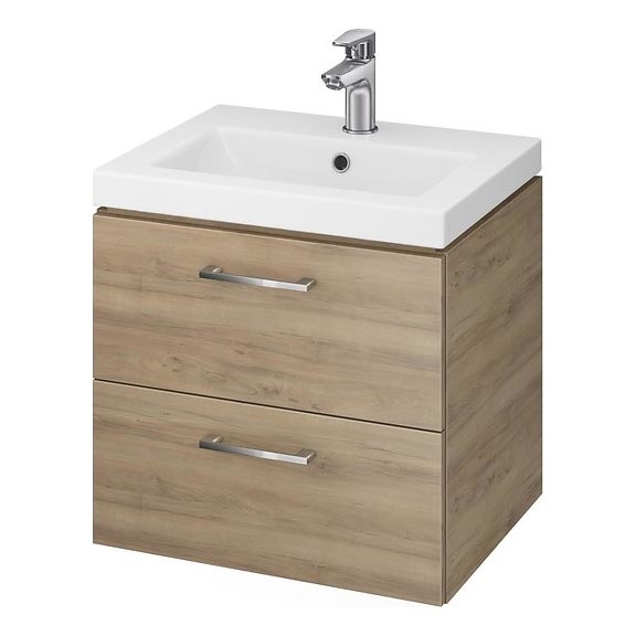 Cersanit S801-153-DSM - Hangende badkamerkast met een kom ELIS 46x50 cm walnoot