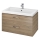 Cersanit S801-154-DSM - Meuble de salle de bains suspendu avec lavabo LARA 80x45 cm, finition noyer
