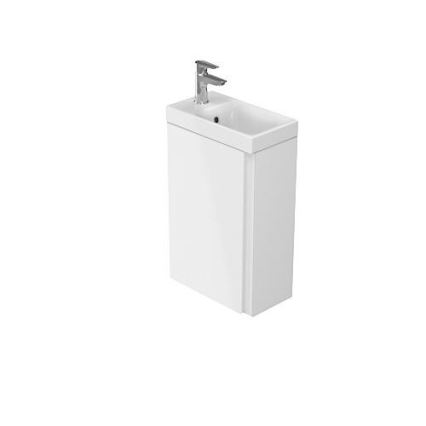 Cersanit S801-218-DSM - Meuble de salle de bains suspendu avec lavabo MODUO SLIM 40 x 22 cm, blanc laqué