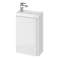 Cersanit S801-218-DSM - Meuble de salle de bains suspendu avec lavabo MODUO SLIM 40 x 22 cm, blanc laqué