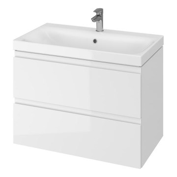 Cersanit S801-221-DSM - Armoire suspendue pour salle de bains avec vasque MEDDIE 62x80 cm blanc brillant