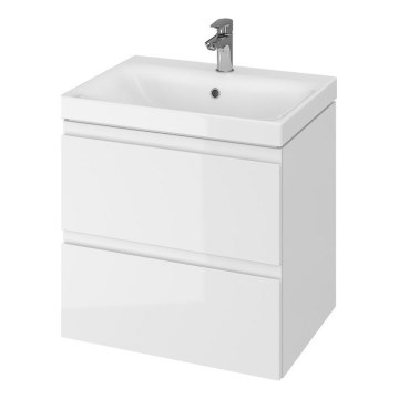 Cersanit S801-223-DSM - Armoire suspendue pour salle de bains avec vasque MEDDIE 62x60 cm blanc brillant