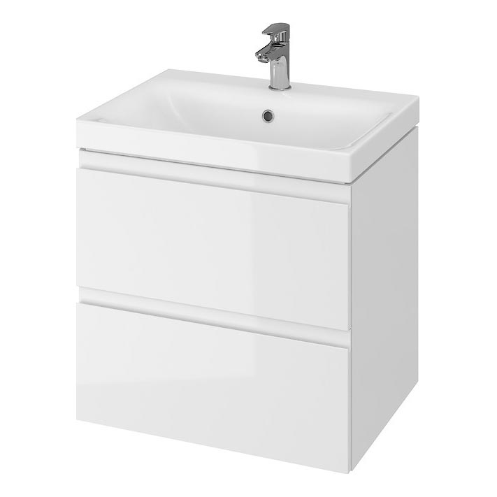 Cersanit S801-223-DSM - Armoire suspendue pour salle de bains avec vasque MEDDIE 62x60 cm blanc brillant