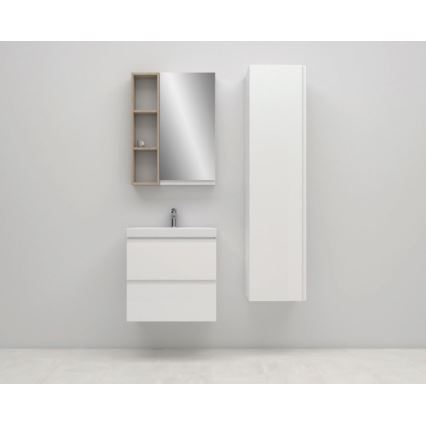 Cersanit S801-223-DSM - Hangende badkamerkast met wastafel MODUO 60x57x45 cm hoogglans wit
