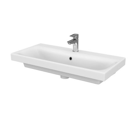 Cersanit S801-225-DSM - Hangend badkamermeubel met wastafel MODUO SLIM 80x57x38 cm hoogglans wit