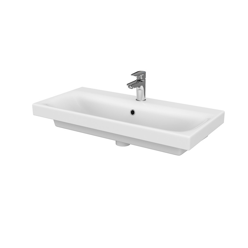 Cersanit S801-225-DSM - Hangend badkamermeubel met wastafel MODUO SLIM 80x57x38 cm hoogglans wit