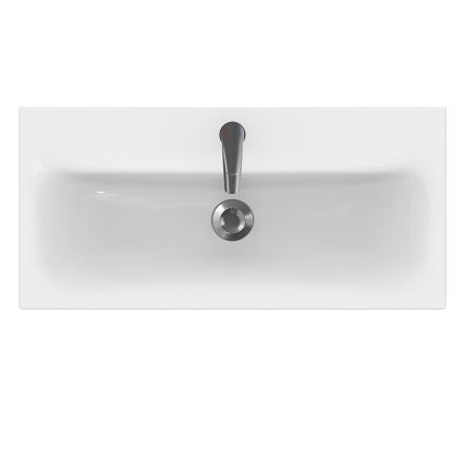 Cersanit S801-225-DSM - Hangend badkamermeubel met wastafel MODUO SLIM 80x57x38 cm hoogglans wit