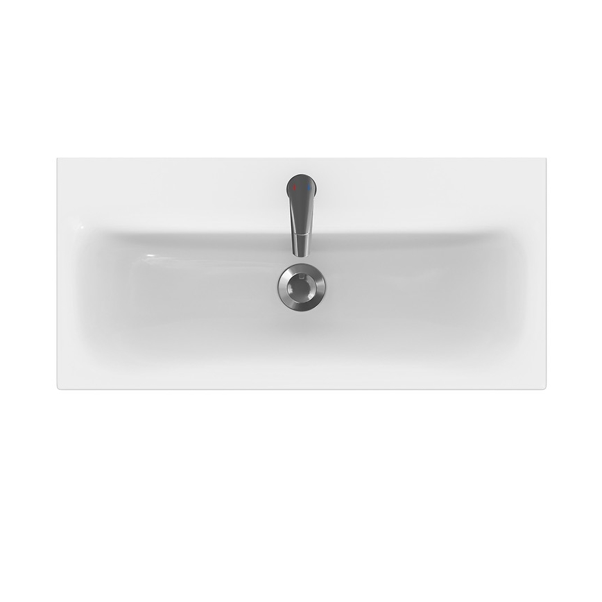 Cersanit S801-225-DSM - Hangend badkamermeubel met wastafel MODUO SLIM 80x57x38 cm hoogglans wit