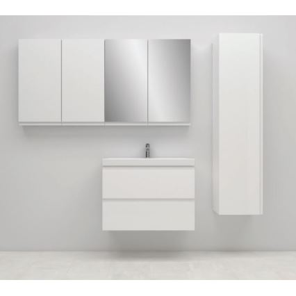 Cersanit S801-225-DSM - Hangende badkamerkast met een kom MEDA SLIM 62x80 cm glanzend wit