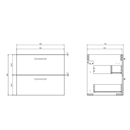 Cersanit S801-309-DSM - Hangend badkamermeubel met wastafel NIKO 60x50x45 cm wit