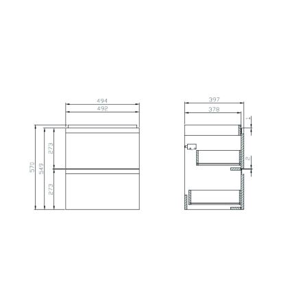 Cersanit S801-312-ECO - Hangend badkamermeubel met wastafel MODUO 50x40 cm, wit