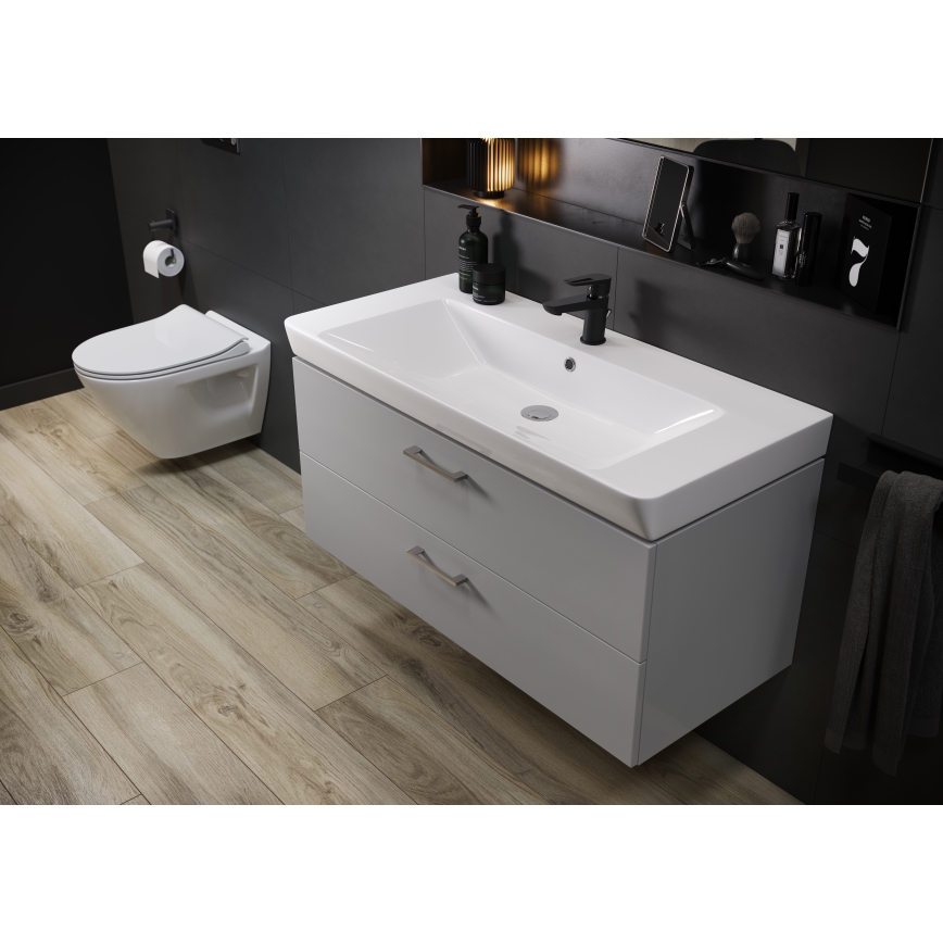 Cersanit S801-338-DSM - Armoire suspendue pour salle de bains avec vasque ELODY 46x80 cm blanc