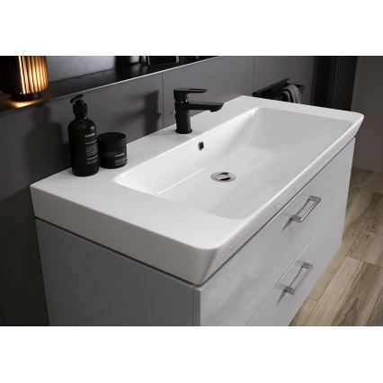 Cersanit S801-338-DSM - Meuble de salle de bains suspendu avec lavabo LARA 80 x 45 cm, blanc