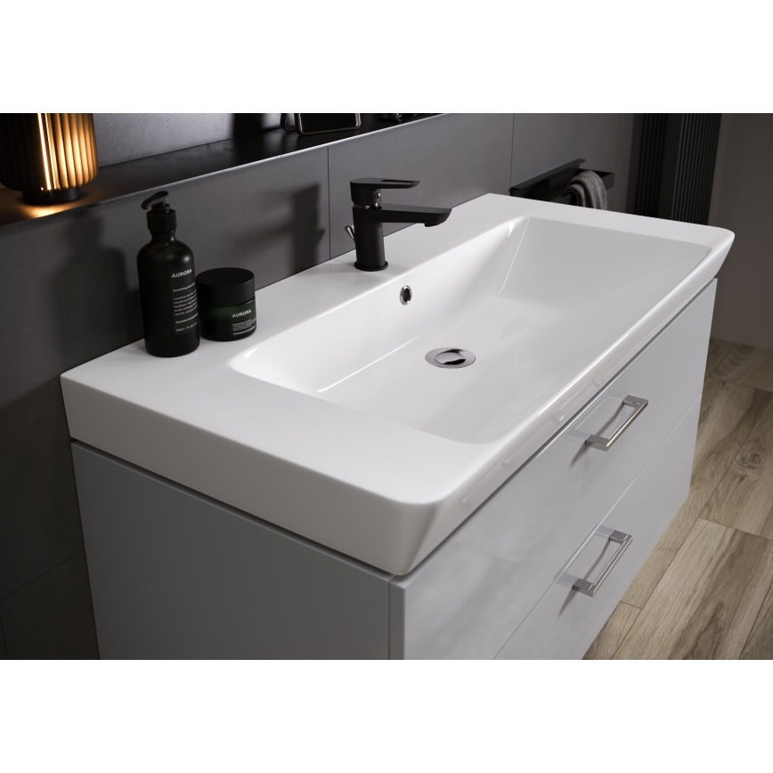 Cersanit S801-338-DSM - Meuble de salle de bains suspendu avec lavabo LARA 80 x 45 cm, blanc