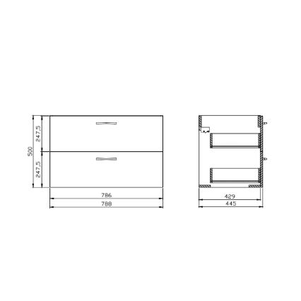 Cersanit S801-538 - Meuble de salle de bains suspendu avec vasque NIKO 80x50x45 cm blanc