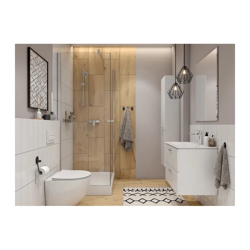 Cersanit S801-538 - Hangend badkamermeubel met wastafel NIKO 80x50x45 cm wit