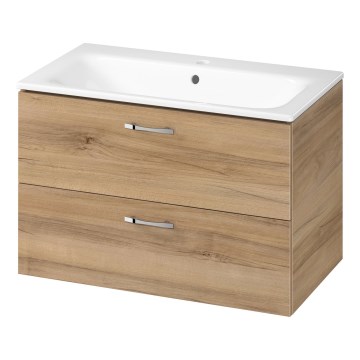 Cersanit S801-539 - Meuble-lavabo suspendu NIKO 80x45 cm, finition noyer