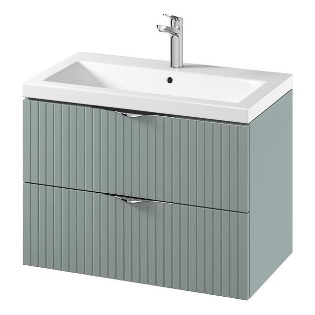 Cersanit S801-540 - Wandhangend badkamermeubel met wastafel TIRSO 80x60x45 cm mintgroen