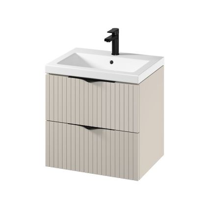 Cersanit S801-541 - Meuble de salle de bains suspendu avec lavabo TIRSO 60x60x45 cm beige