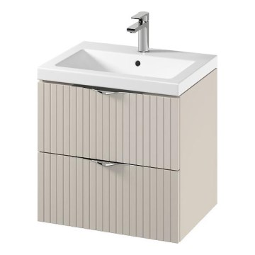 Cersanit S801-541 - Meuble de salle de bains suspendu avec lavabo TIRSO 60x60x45 cm beige