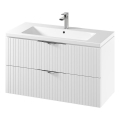 Cersanit S801-542 - Meuble de salle de bains suspendu avec lavabo TIRSO 100x60x45 cm blanc